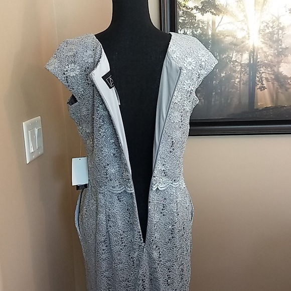 NWT Alex Evenings Dress Dove Gray‎ Silver - Gray Formal Dress - Picture 8 of 16